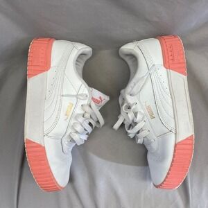 Puma Cali Star White Coral Pink Platform Sneaker Streetwear Cozy Womens 6.5